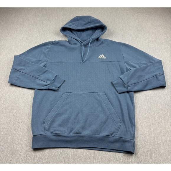 adidas Other - Adidas Hoodie‎ Mens Large Blue Fleece Sweatshirt Pullover Training Gym Athletic